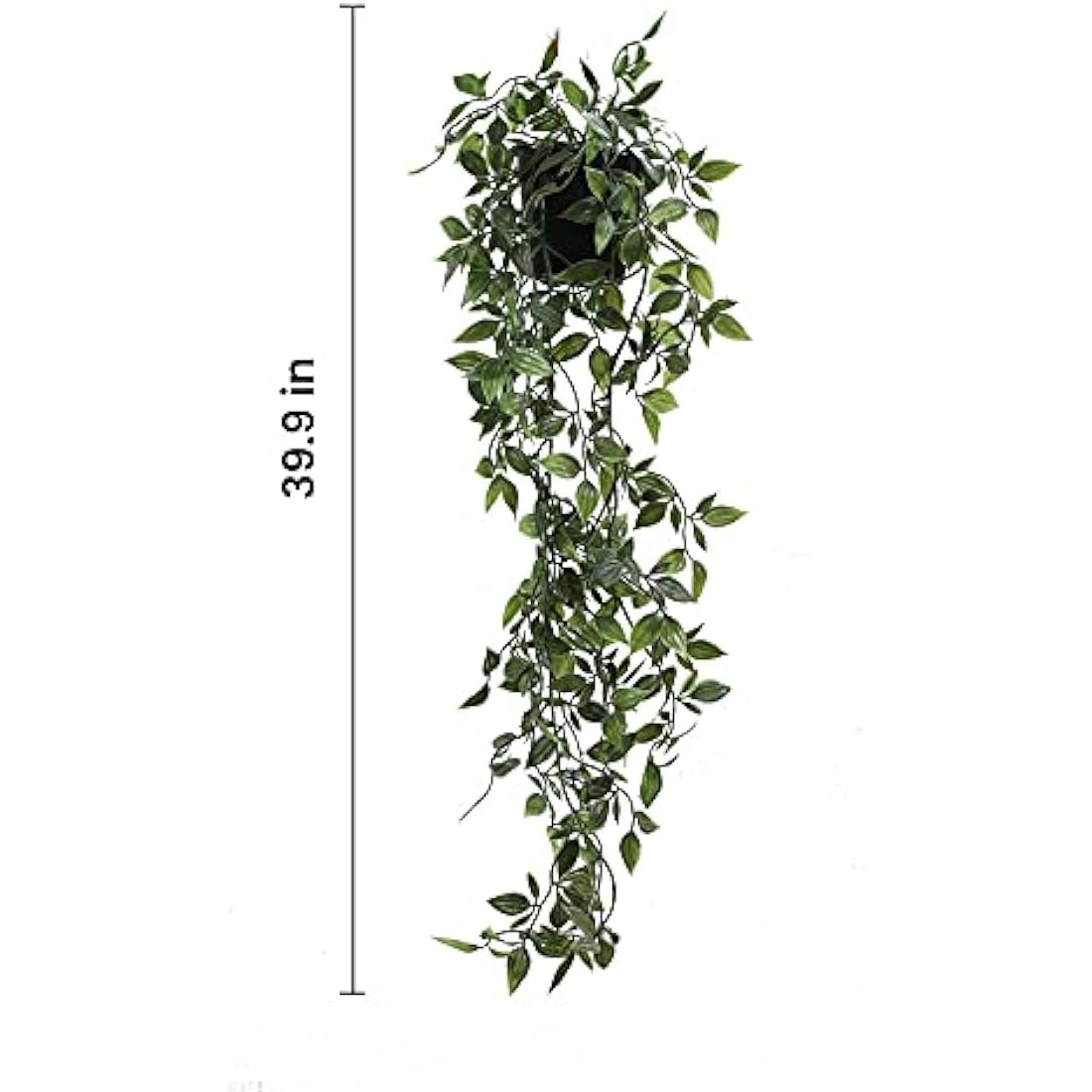 Jolof Store Set of 2 Hanging Artificial Plants with Black Pots – Faux Vines