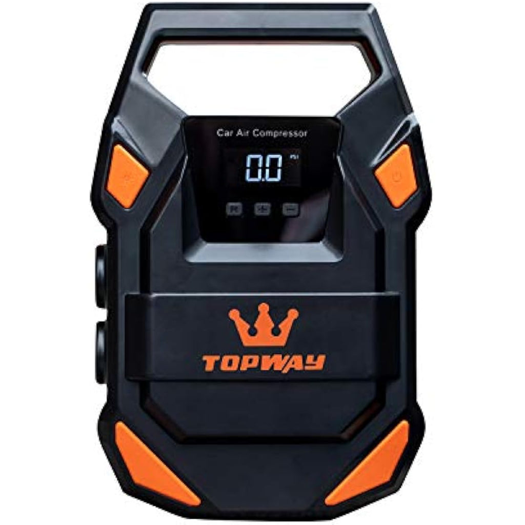 TOPWAY 12V Digital Tyre Inflator – 150 PSI Air Compressor with SOS Light