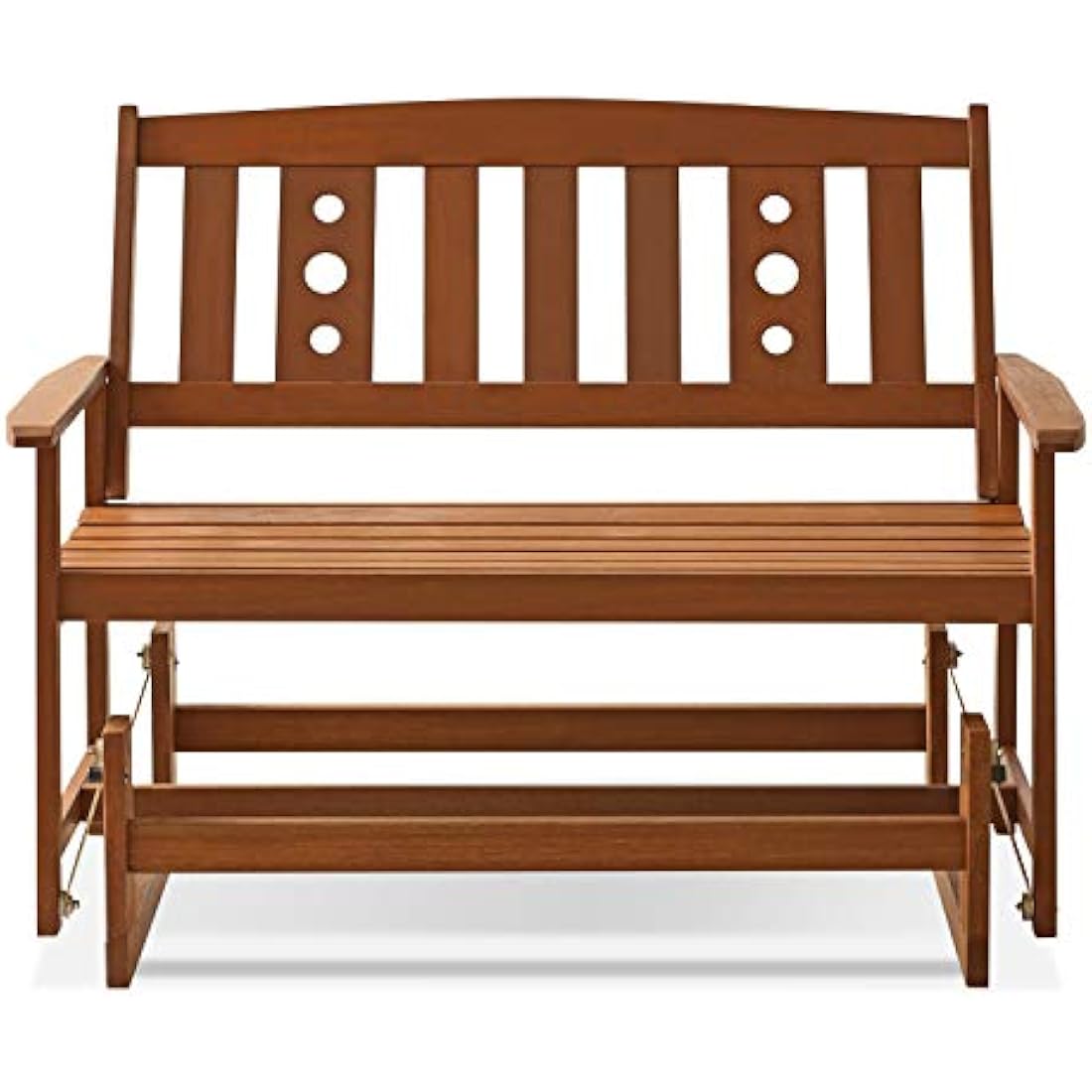 Furinno New Mexico Outdoor Glider – Hardwood Patio Bench, Teak Oil Finish