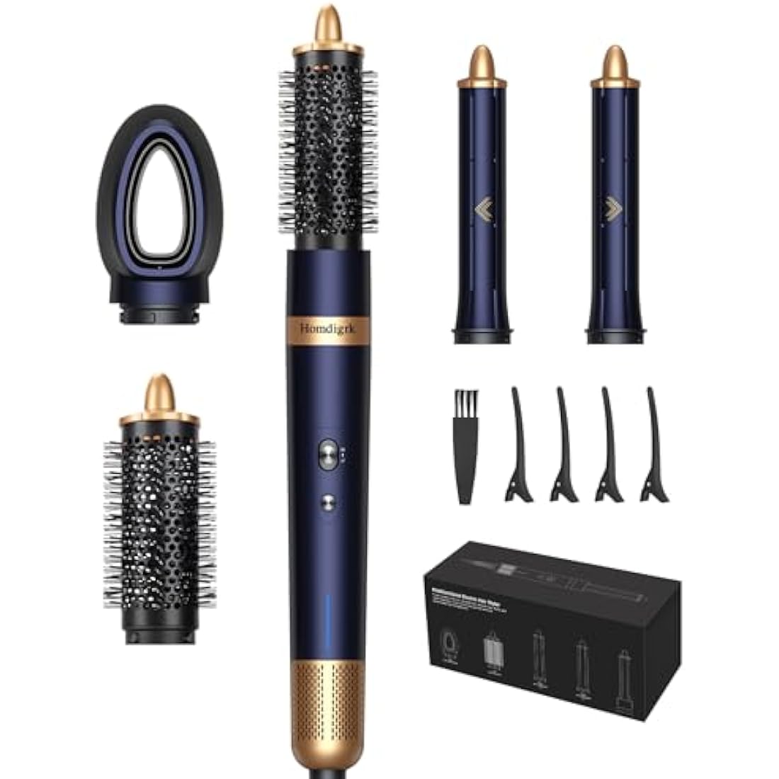 Jolof Store 4-in-1 Air Styler – 1300W Ionic Hair Curler & Dryer, Dark Blue