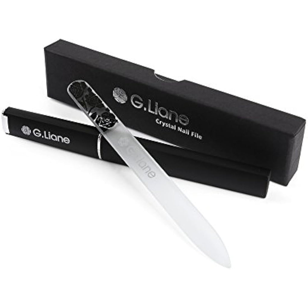 G.Liane Professional Glass Nail File Set – Double Sided Etched Crystal
