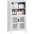 HITNET Bamboo Bathroom Floor Storage Cabinet | 2-Door Freestanding Organizer