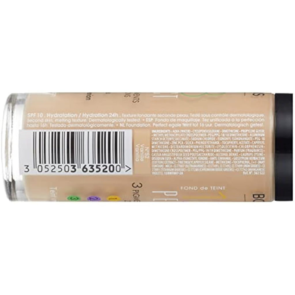 Bourjois 123 Perfect Medium Coverage Liquid Foundation – Vanilla 52, 30ml