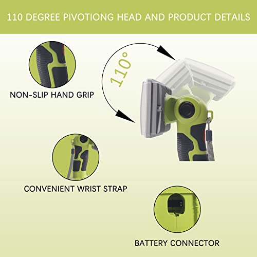 Jolof Store 18W LED Work Light for Ryobi 18V Battery - 2000LM Portable Torch