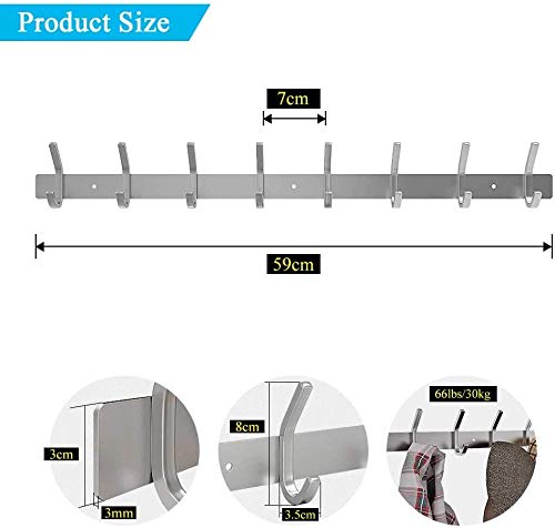 Dripex Wall Mounted Coat Rack | 304 Stainless Steel Hooks | 2 Pack