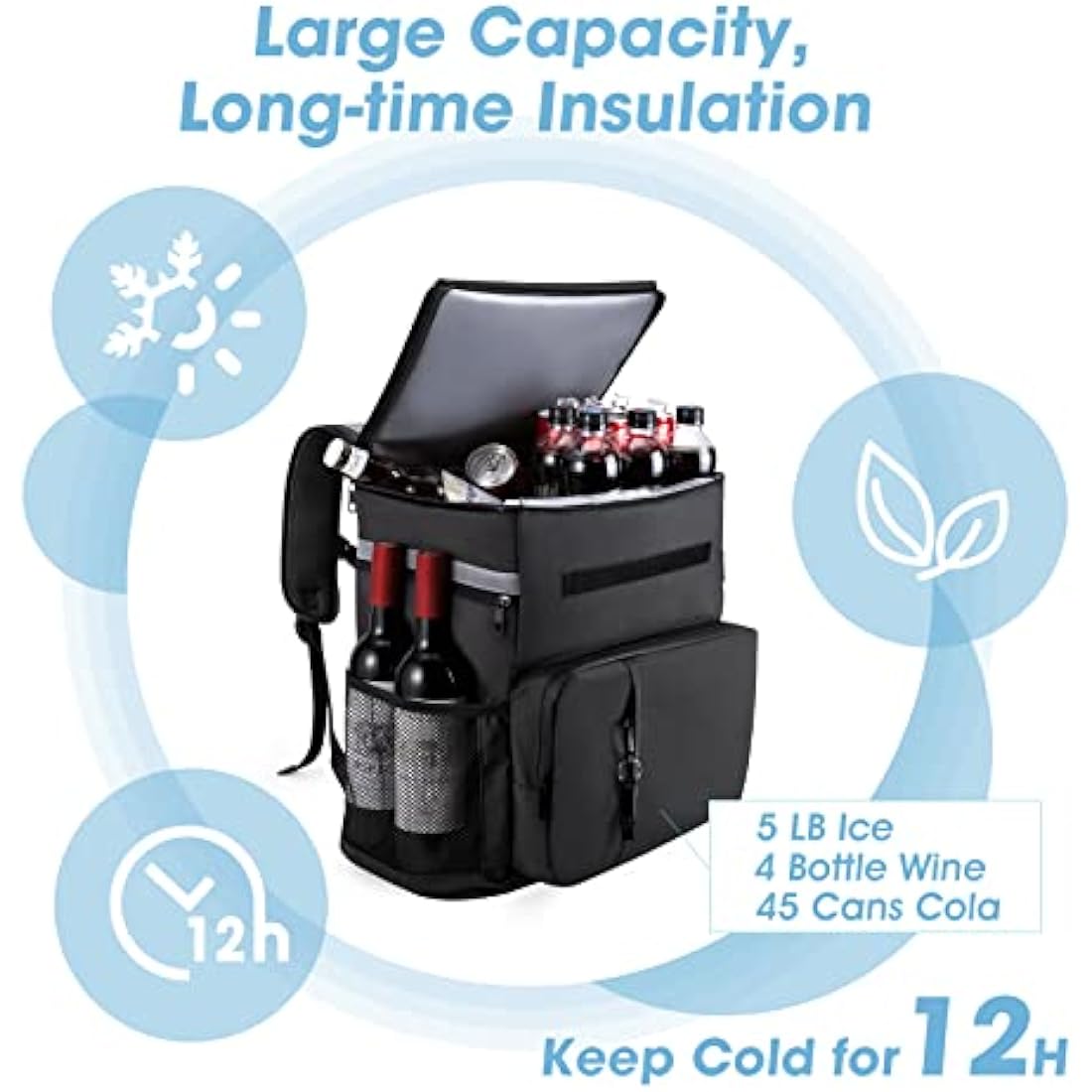 MATEPROX 40L Insulated Cooler Backpack | 54-Can Leakproof Picnic Bag