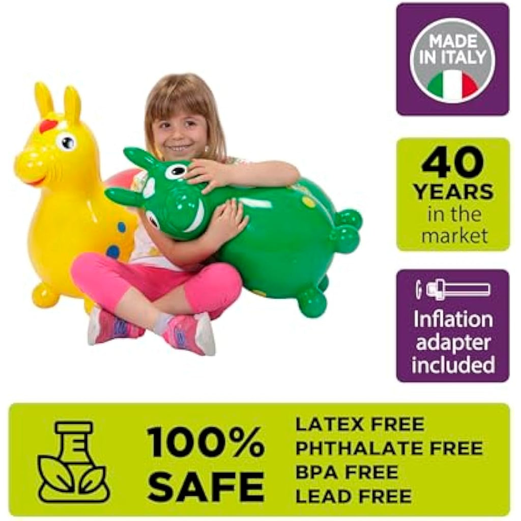 Gymnic Rody Jumping Horse – Inflatable Bouncing Toy for Kids, Green