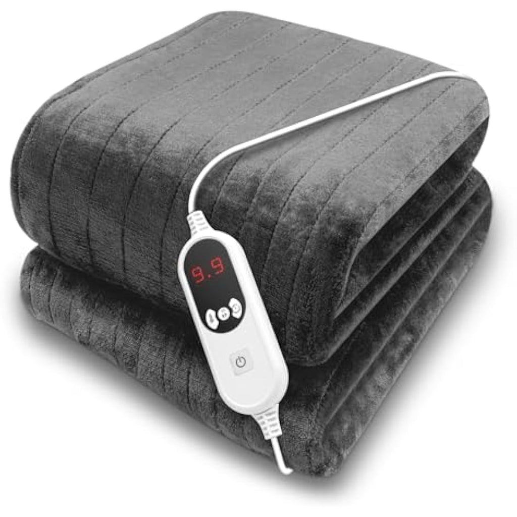 Purus Heated Throw Electric Blanket | Grey Micro Fleece | 160 x 120cm