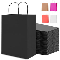 HAUSPROFI Kraft Paper Gift Bags | 25pcs Thicken 130gsm with Handles