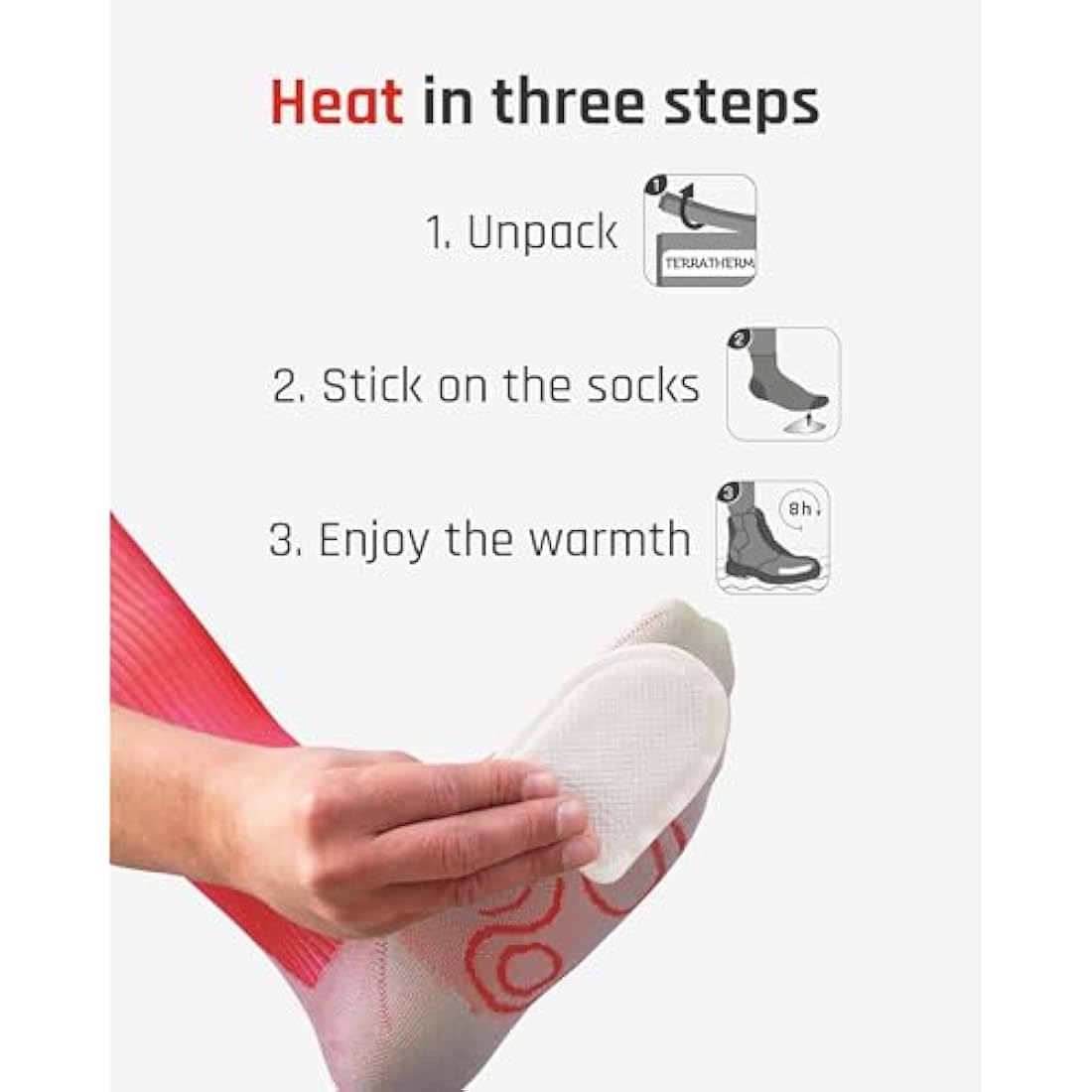 TerraTherm Adhesive Toe Warmers – 8 Hour Foot Heat Pads for Shoes
