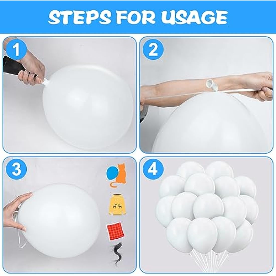 Ainiv 60 PCS Matte White Latex Balloons | 12 Inch Party Decorations