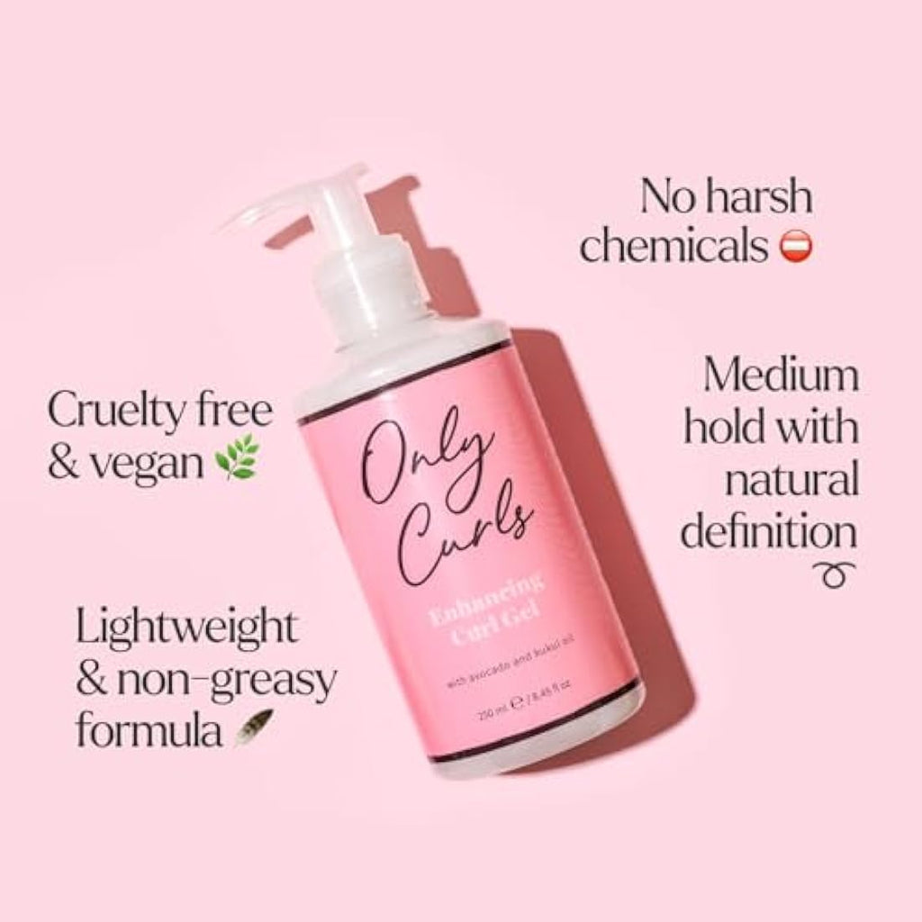 Only Curls Styling Bundle | Curl Cream & Enhancing Gel Set | 250ml x2