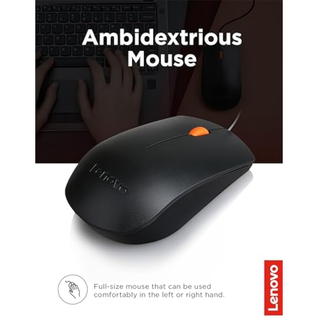 Lenovo 300 Wired Keyboard and Mouse Combo | Ergonomic & Waterproof