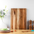 James.F Acacia Wood Chopping Board | Reversible Serving Board with Juice Groove