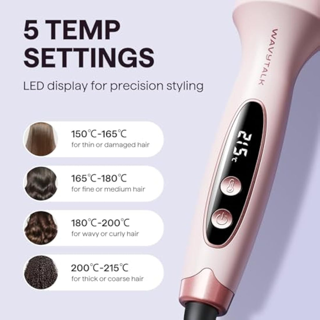 Wavytalk Thermal Brush | 38mm Ionic Heated Round Brush for Volume - Pink