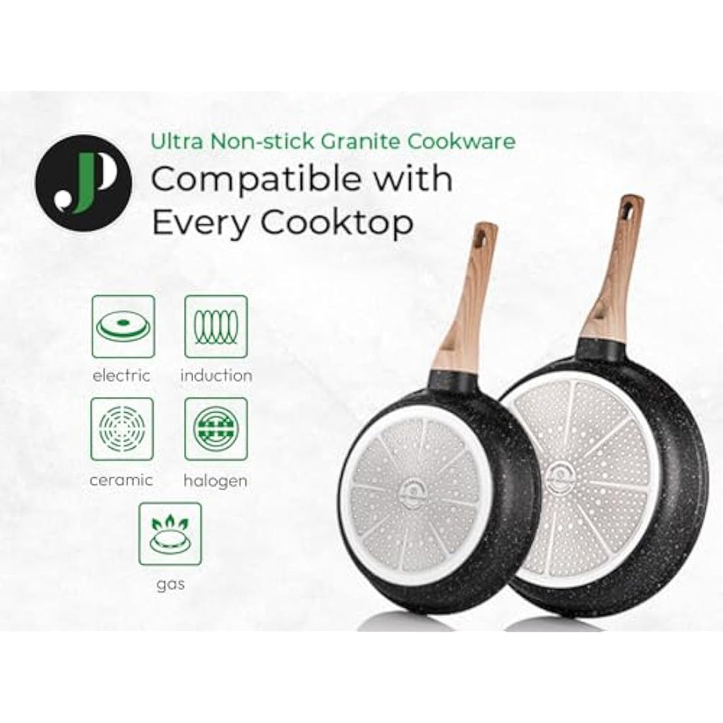 Just Perfecto 15-Piece Non-Stick Granite Cookware Set for Induction