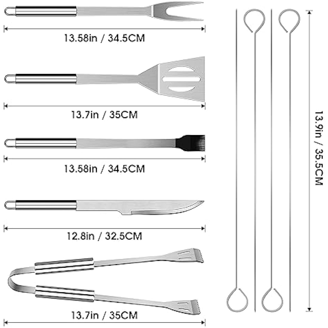 Jolof Store 9-Piece Stainless Steel BBQ Utensil Set with Portable Bag