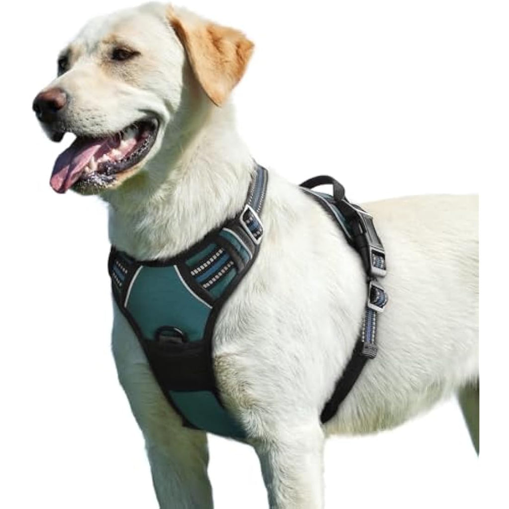 Eagloo No Pull Dog Harness | Large Reflective Padded Vest - Dark Green