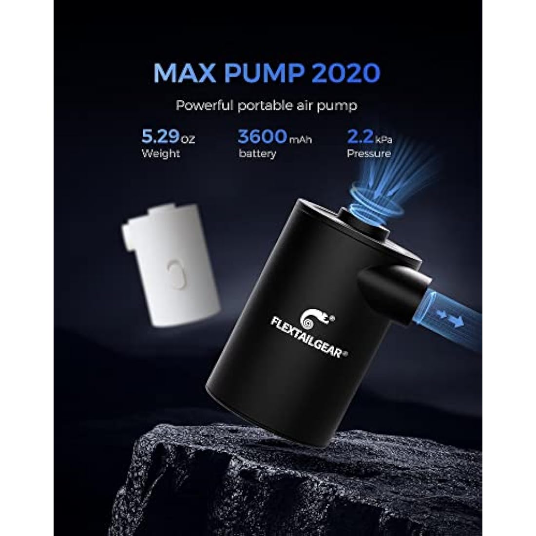 FLEXTAILGEAR MAX Pump 2020 | Portable Electric Air Pump | 3600mAh