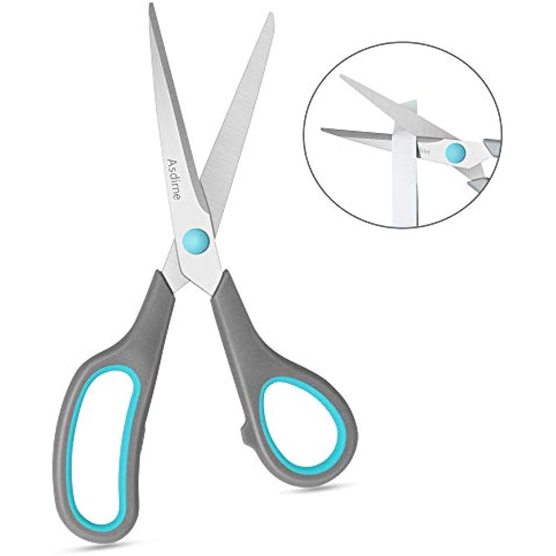 Asdirne Stainless Steel Scissors - 4 Pack Ergonomic Soft Grip Shears