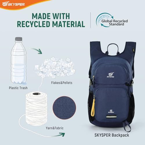 SKYSPER 15L Hiking Backpack – Lightweight Recycled Travel Day Pack