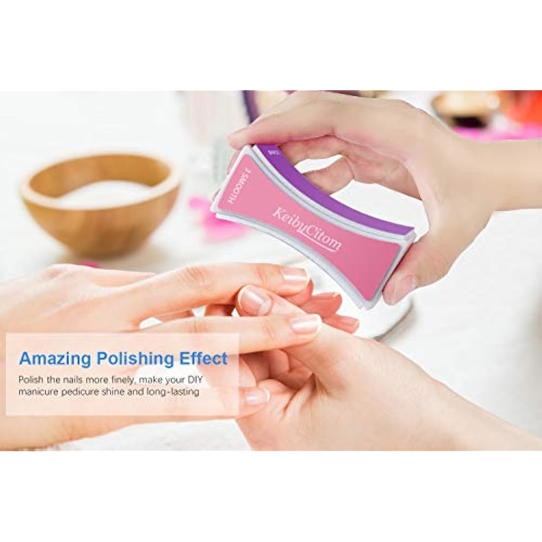 Professional 4-Way Nail Buffer Block for Natural Nails, 2 Pcs