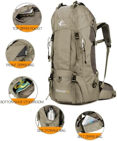 60L Waterproof Hiking Backpack – Lightweight Camping Rucksack