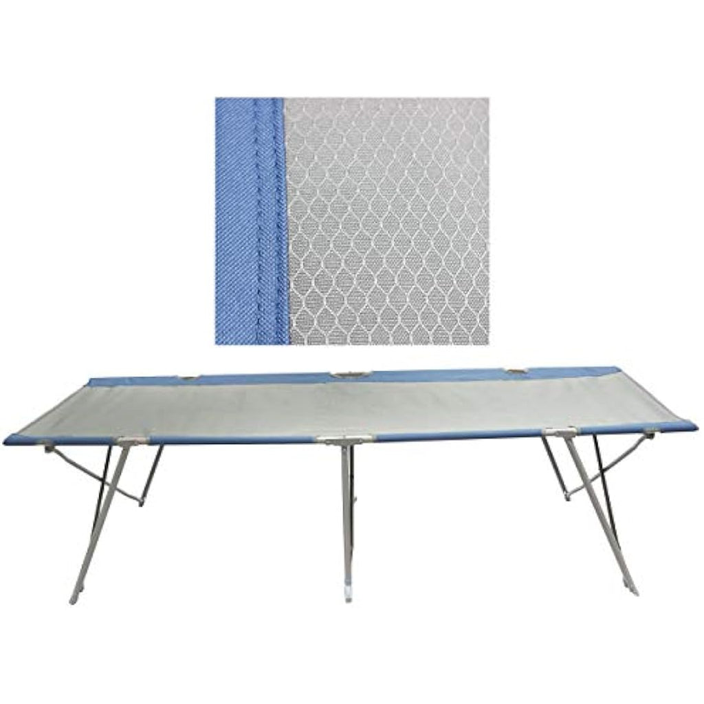 XXL Folding Camping Bed - Heavy Duty Steel Frame, Grey
