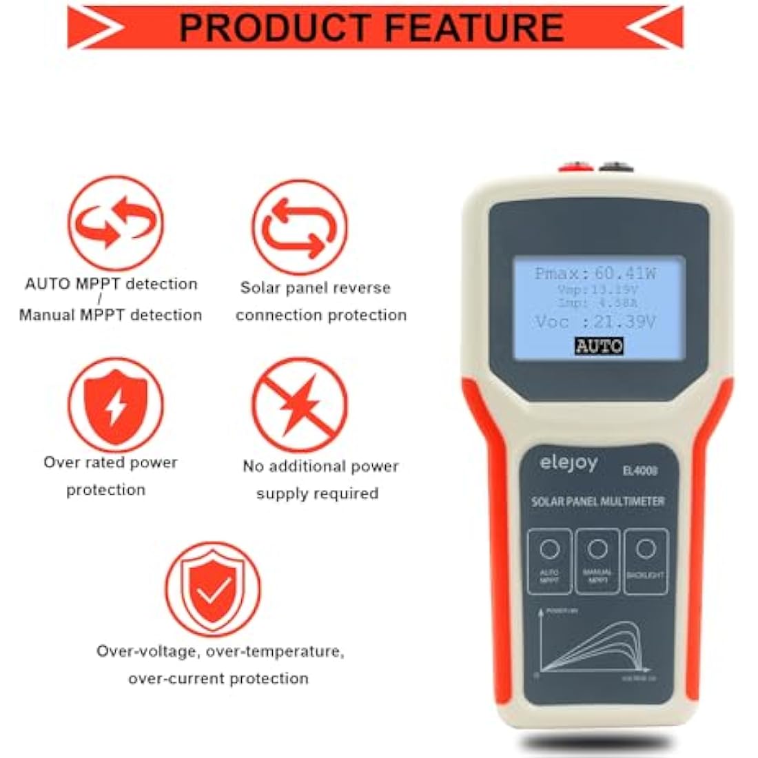 SolaMr 400W Solar Panel Multimeter – Smart MPPT PV Tester Tool EL400B