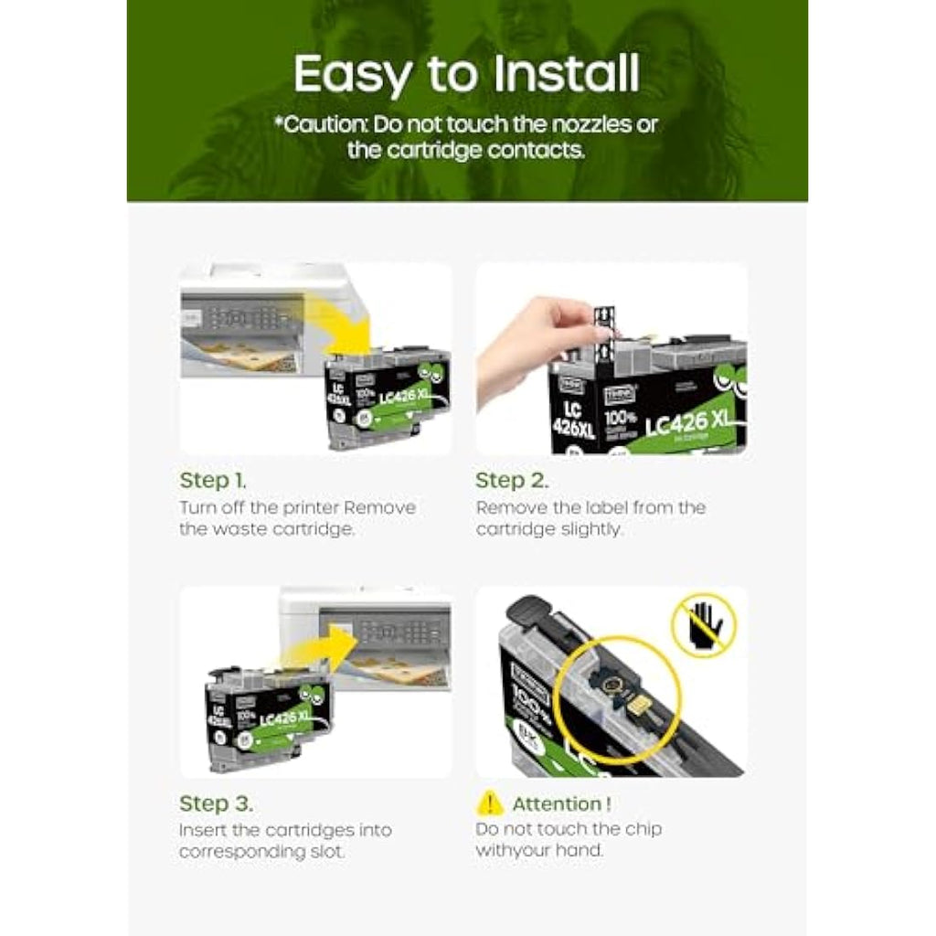 Timink LC426XL High-Yield Ink Cartridges for Brother MFC-J4340DW (4 Pack)