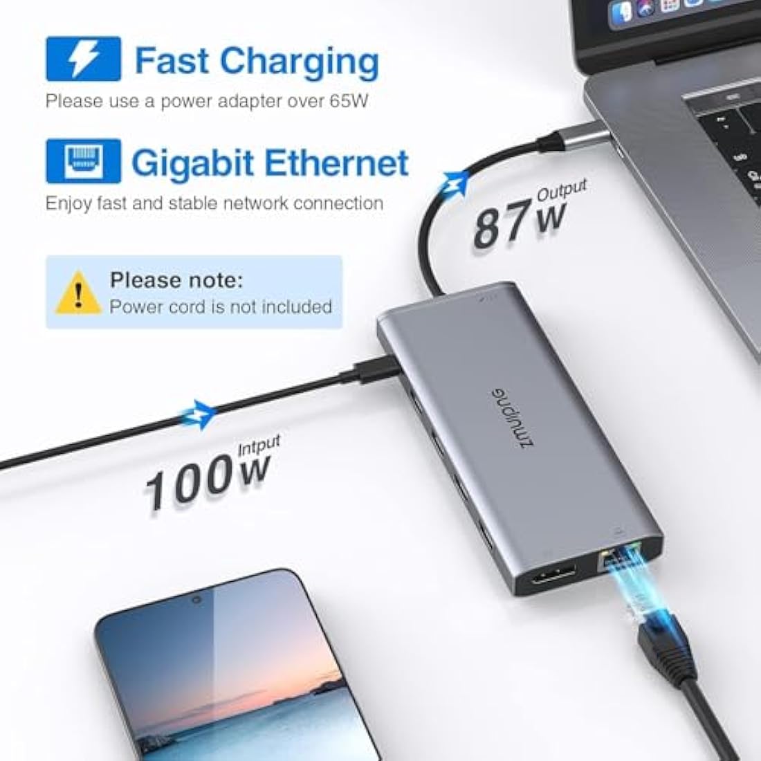 Jolof Store 14-in-1 USB C Docking Station – Dual 4K HDMI DP Thunderbolt