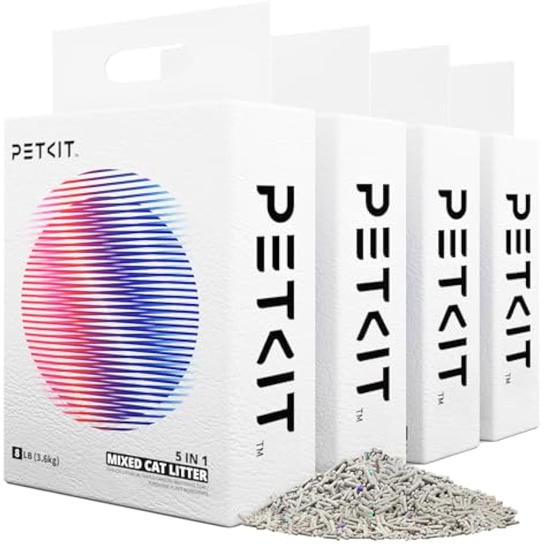 PETKIT 5-in-1 Mixed Cat Litter | Flushable Tofu & Bentonite | 28L 4-Pack