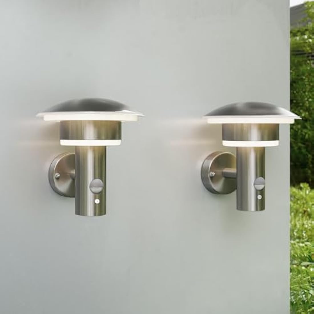 NBHANYUAN Outdoor LED Wall Light – SUS316 Stainless Steel Motion Sensor 2PK