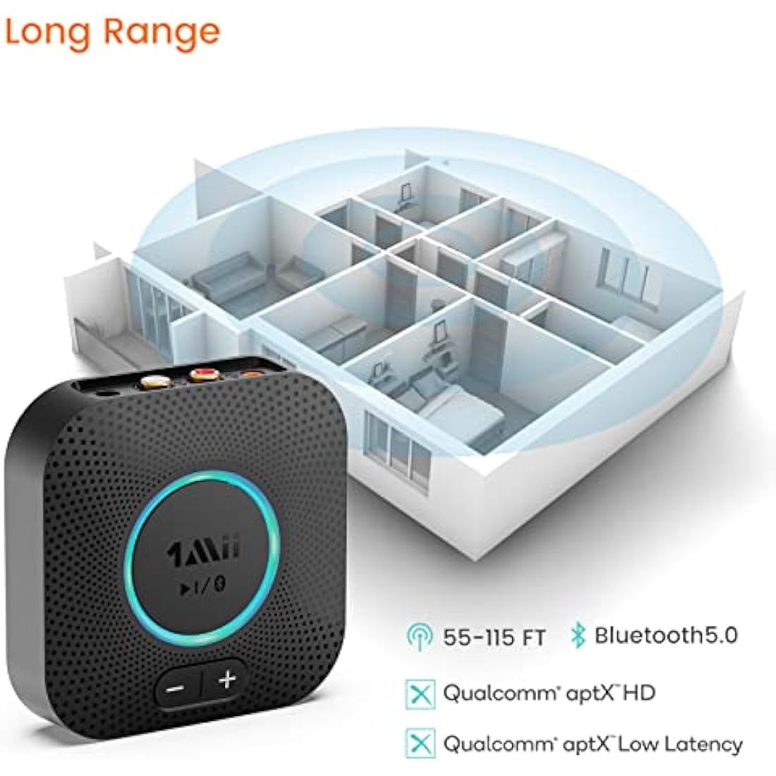 1Mii B06S Bluetooth 5.2 Receiver | Hi-Fi Audio Adapter with aptX HD