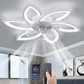 YUNZI Modern Petal Ceiling Fan with Dimmable LED Light and Remote – 78CM
