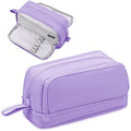 Tesmien Large Pencil Case | 4-Compartment Canvas Stationery Bag - Purple