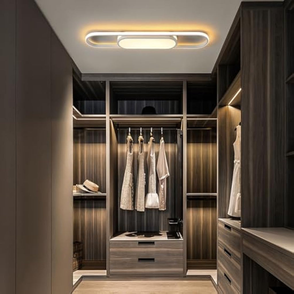 Jolof Store LED Modern Dimmable Ceiling Light with Remote – White 31.49in