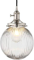 Yosoan Industrial Ribbed Glass Globe Pendant Light – Brushed Brass