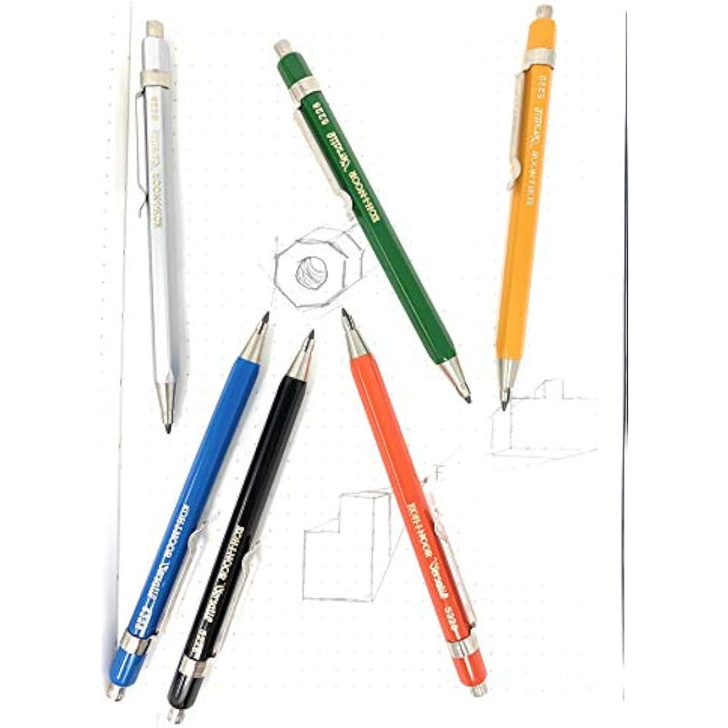 Koh-I-Noor 2mm Clutch Mechanical Pencil Set - 6 Short Drafting Pencils