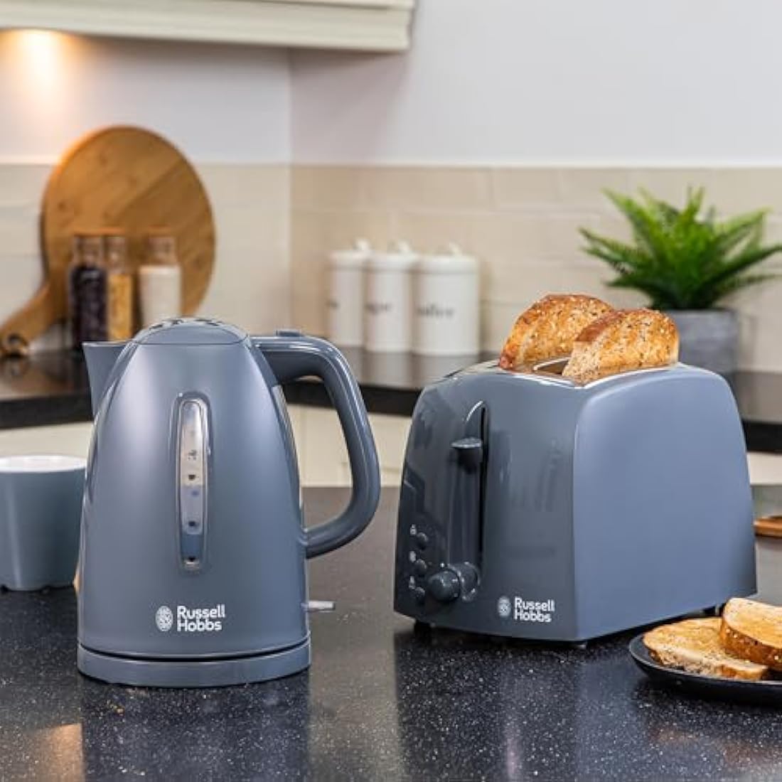 Russell Hobbs Textures Electric Kettle – 1.7L Fast Boil Cordless, Grey