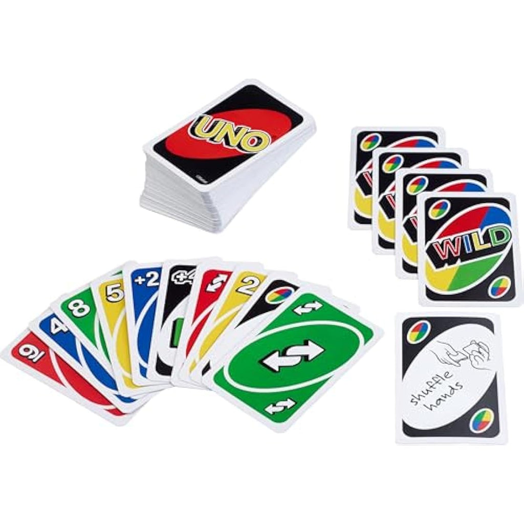 Uno Classic Card Game by Mattel – Family Party Game with Wild Cards
