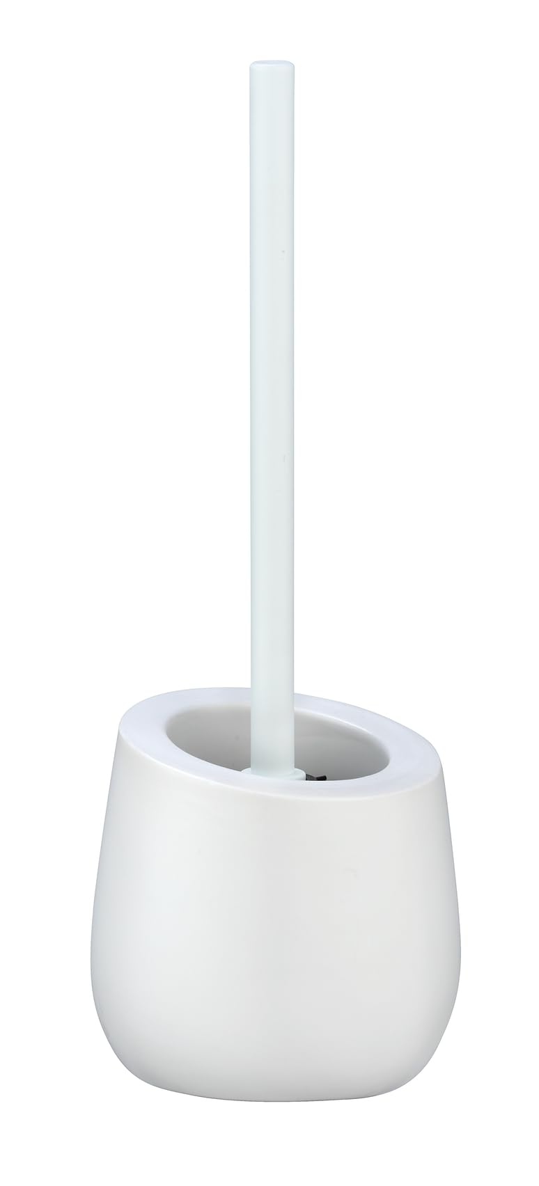 WENKO Badi Ceramic Toilet Brush Set – Matte White Silicone Head