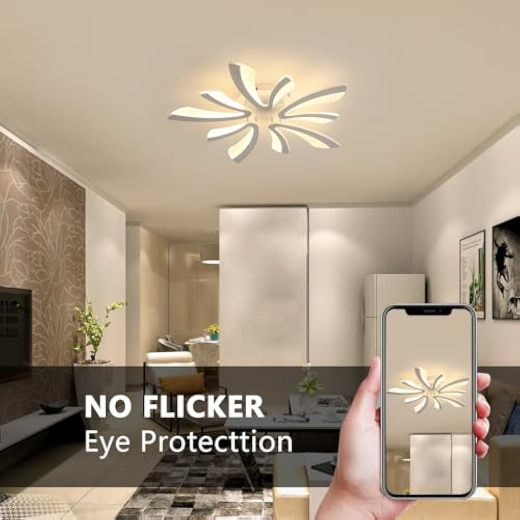 Comely Modern LED Ceiling Light – 50W V-Shaped Acrylic Fixture, 3000K