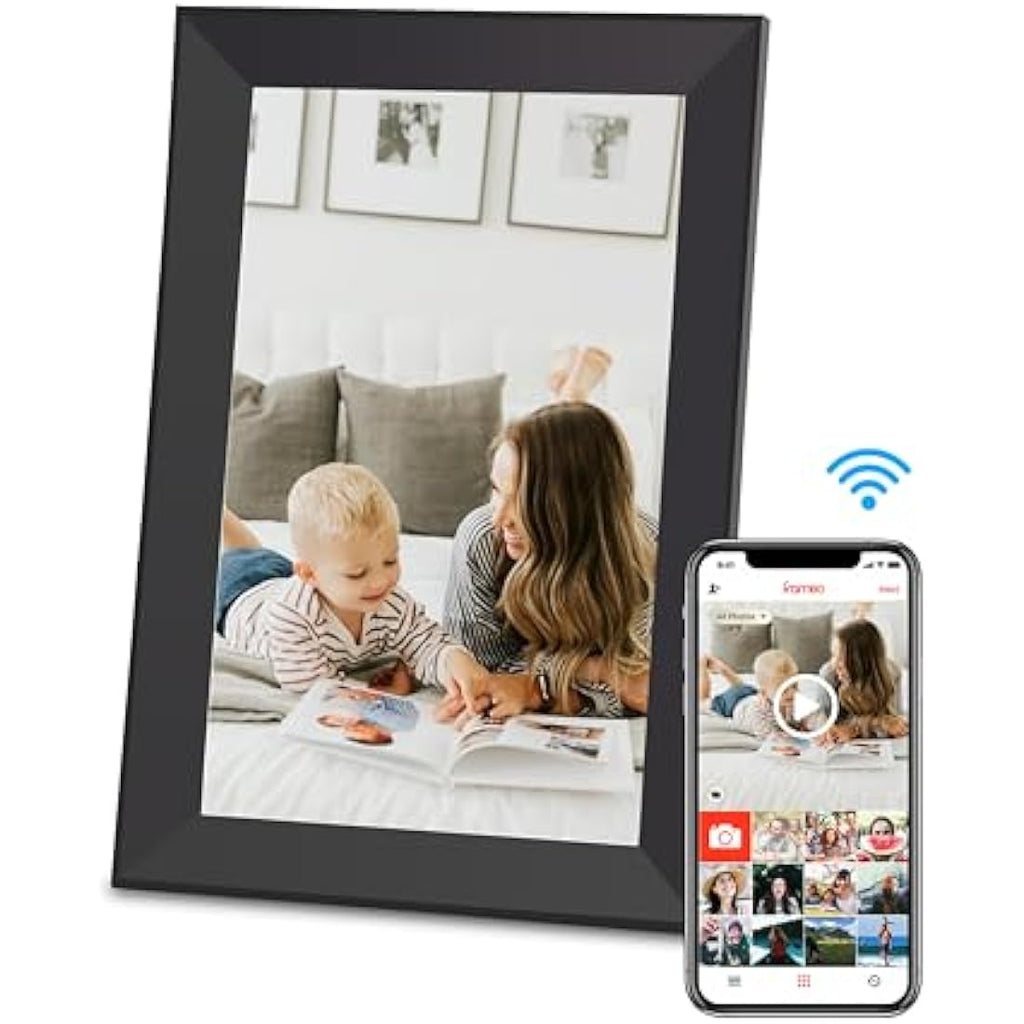 Hesmor 10.1 Inch WiFi Digital Photo Frame - 32GB IPS Touch Screen, Black