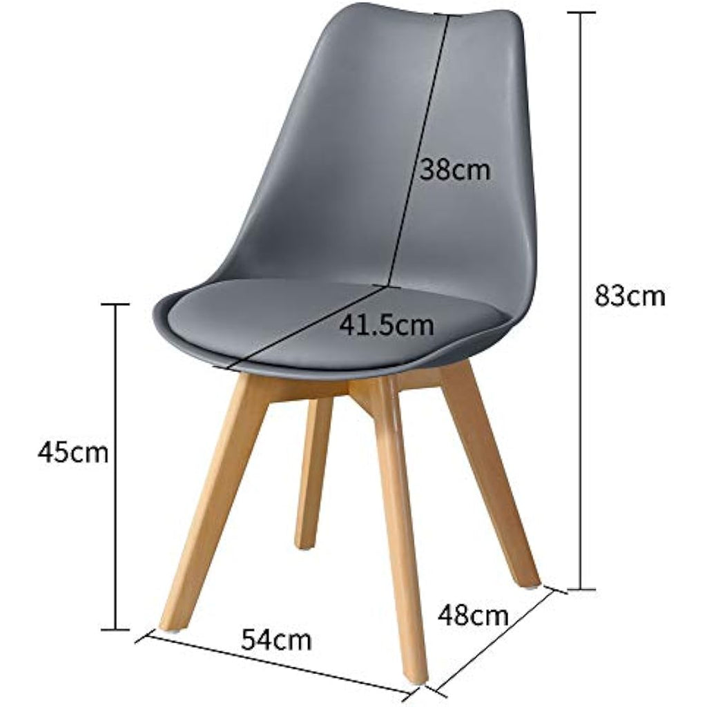 Jolof Store Grey Dining Chairs Set of 2 - Upholstered PU Leather