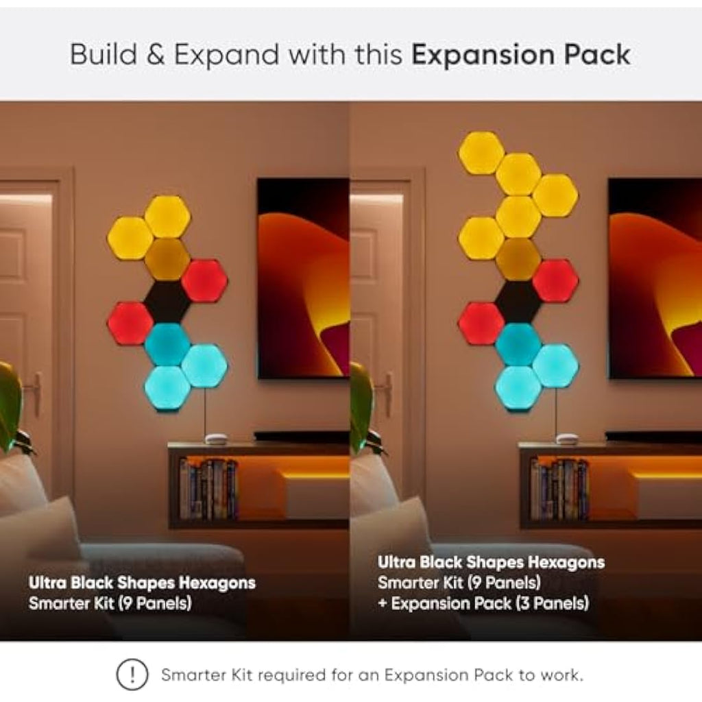 Nanoleaf Shapes Ultra Black Triangles Expansion Pack | 3 LED Panels