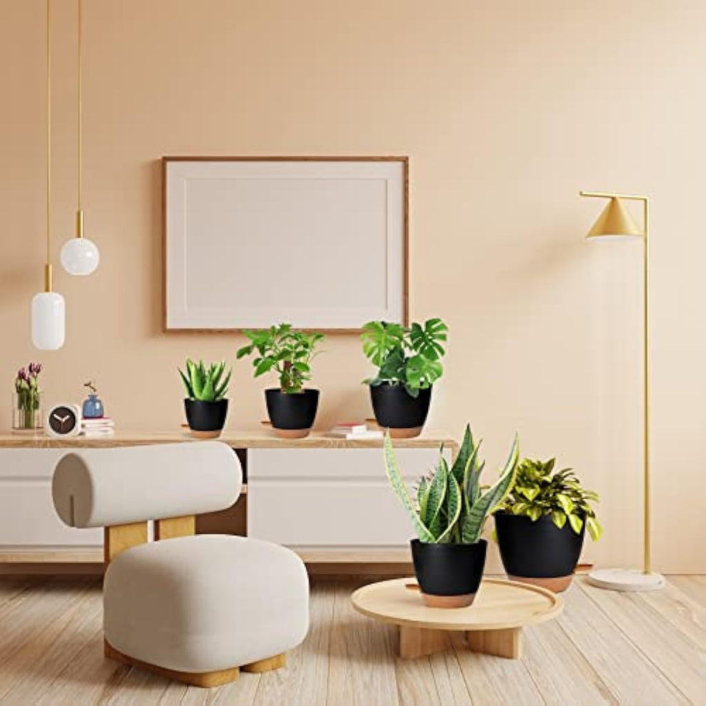 CSYY Self Watering Plant Pots | 7-Pack Plastic Planters with Drainage