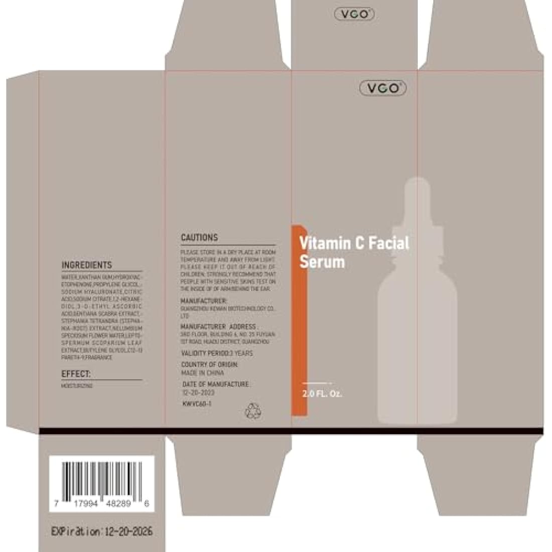 VGO Vitamin C Serum for Face | Anti-Aging with Hyaluronic Acid (60ml)