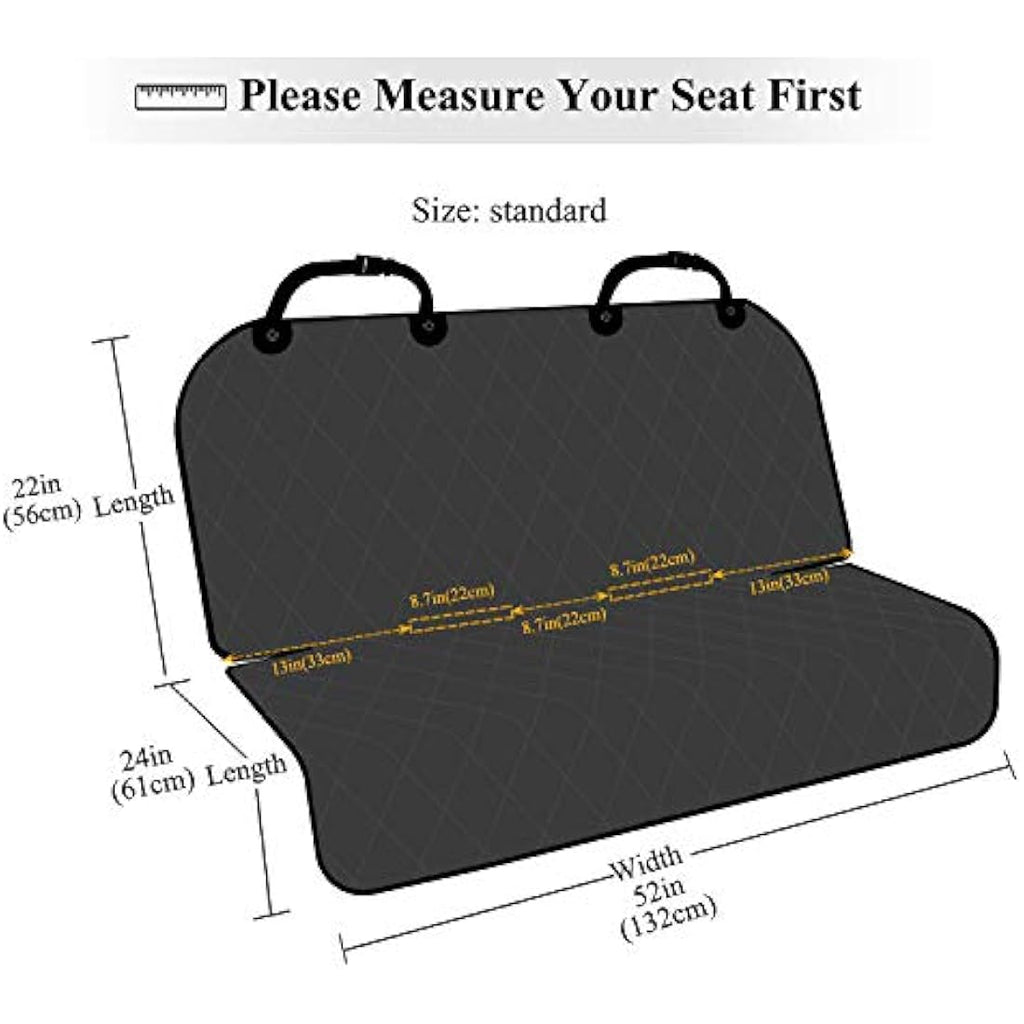 VIVAGLORY Dog Seat Cover | Anti-Slip Waterproof Backseat Protector, Black, S