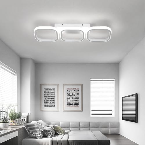 EIDISUNY Modern LED Ceiling Light | 33W Cool White 3-Rectangle Lamp
